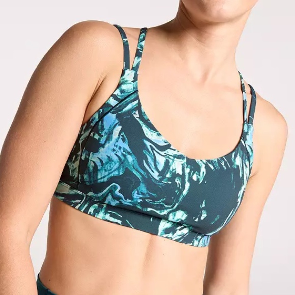 NWT CALIA Women's Inspire Low Support Sports Bra XXL Moss Print Sea Green‎